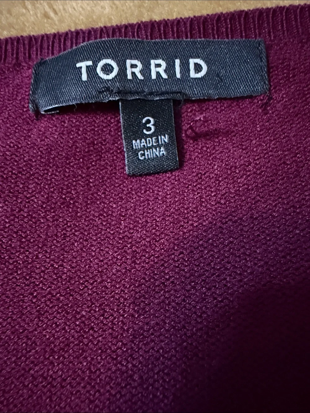Torrid Burgundy Sweater Long Top Tunic style w/ pleated bottom size 3X